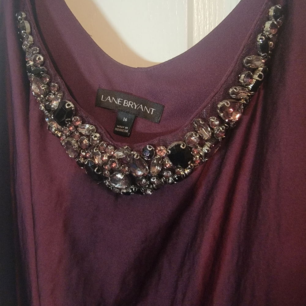Lane Bryant Elegant Purple Sleeveless Dress